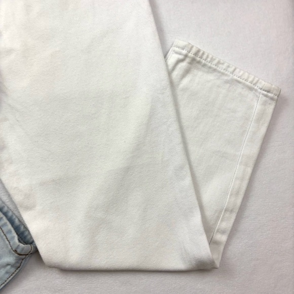 Adika Two-Tone Blue/White Slice High Waisted “mom” Ankle Women's Jeans (Size L) - Picture 14 of 14